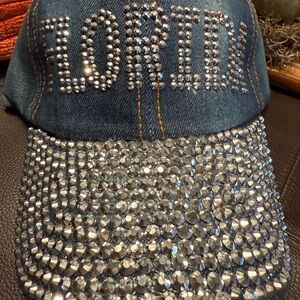 Crystal Embellished Denim Cap